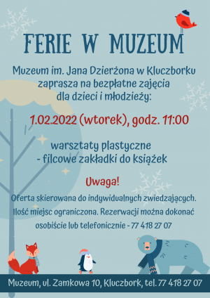 Plakat ferie w Muzeum