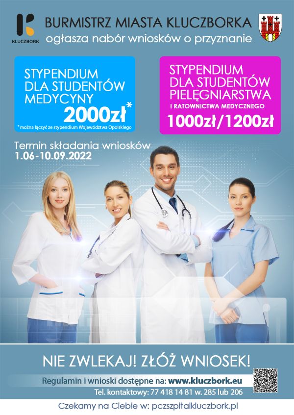 plakat Stypendia dla studentów kierunków medycznych,...