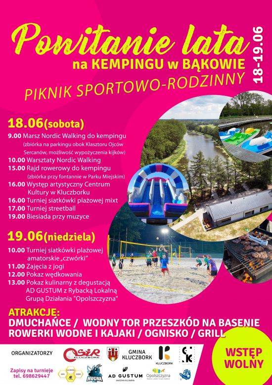 Plakat Powitanie lata na Kempingu w Bąkowie