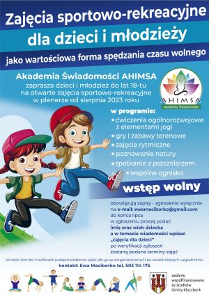 Plakat zajecia sportowo-rekreacyjne