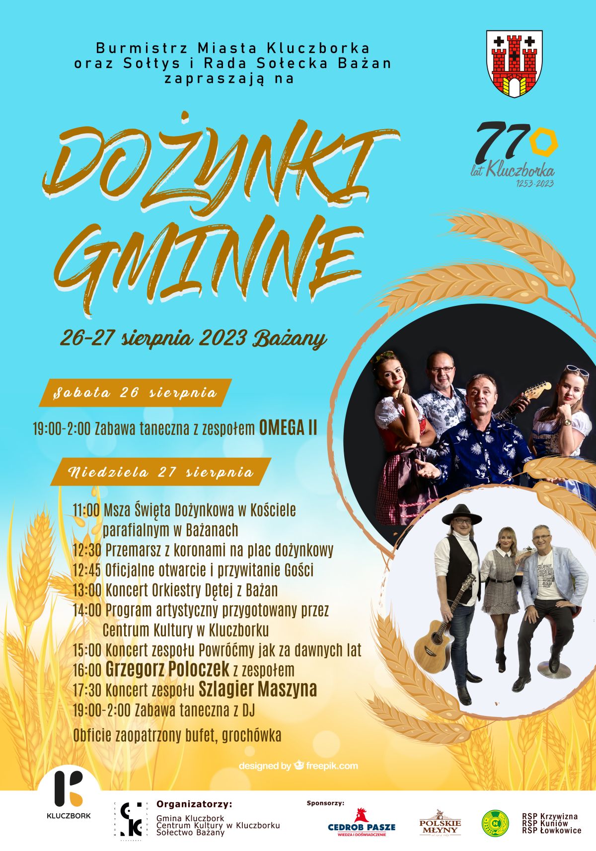 Plakat Dożynki Gminne w Bażanach