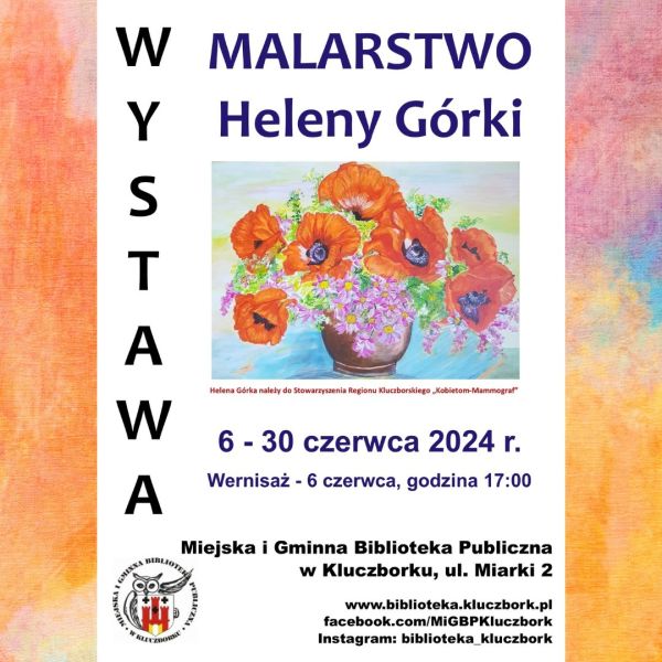 Miejska i Gminna Biblioteka Publiczna w Kluczborku zaprasza na wernisaż