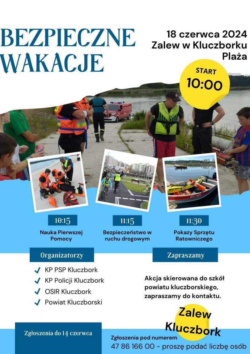 plakat akcji Bezpieczne Wakacje