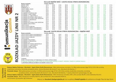 Szczegółowy rozkład jazdy oraz mapki z przebiegiem trasy