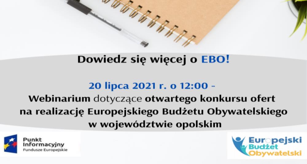 Webinarium dotyczące otwartego konkursu ofert na realizację Europejskiego Budżetu Obywatelskiego w woj. opolskim