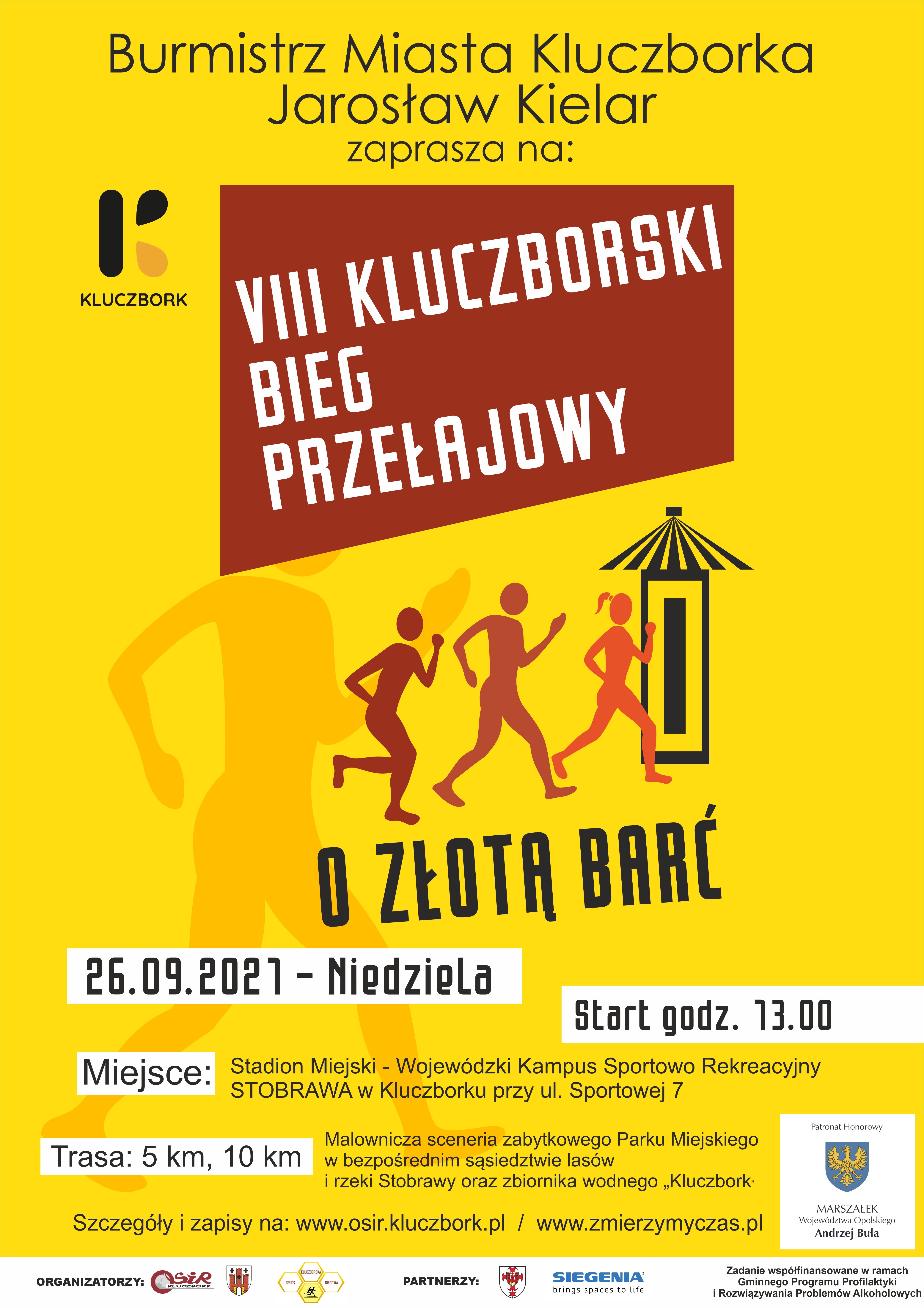 WAŻNE informacje dla uczestników VIII biegu kluczborskiego „O ZŁOTĄ BARĆ”