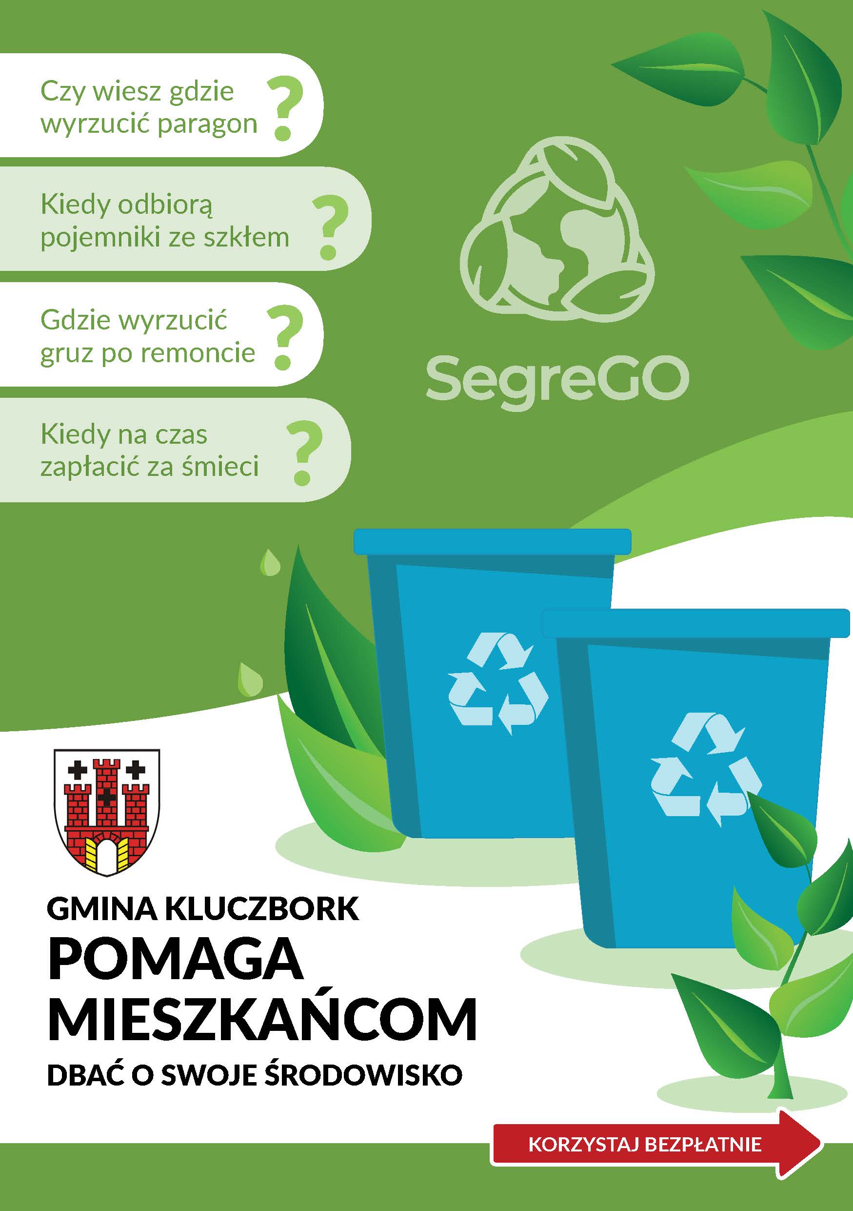 UWAGA!!! Gospodarka Odpadami dla mieszkańców Gminy Kluczbork – nowy nadawca w ramach aplikacji BLISKO