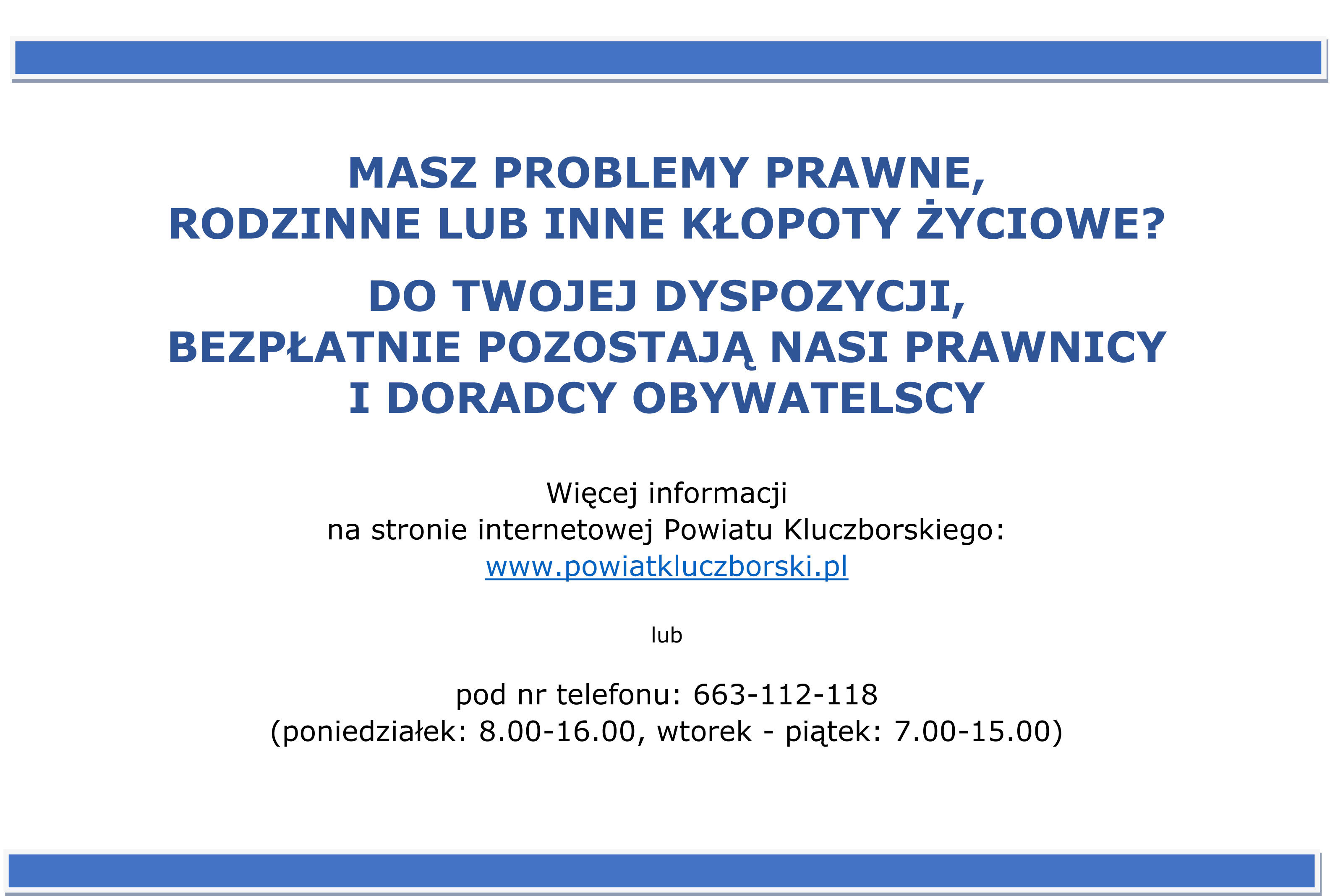 Potrzebujesz pomocy prawnika - skorzystaj z nieodpłatnej pomocy prawnej