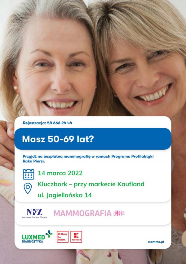 Bezpłatne badania mammograficzne dla Pań w wieku 50-69