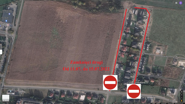 Zamknięcie od 11.07-15.07 drogi gminnej przy ul. Kantora i Podkowińskiego