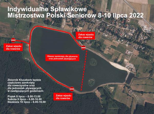 UWAGA! Zbiornik Kluczbork częściowo zamknięty 8-10 lipca w związku z Mistrzostwami Polski