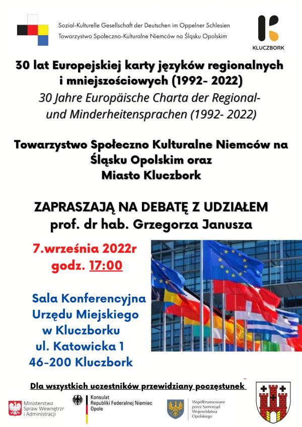 Debata "30 lat Europejskiej karty języków regionalnych i mniejszościowych (1992- 2022)"