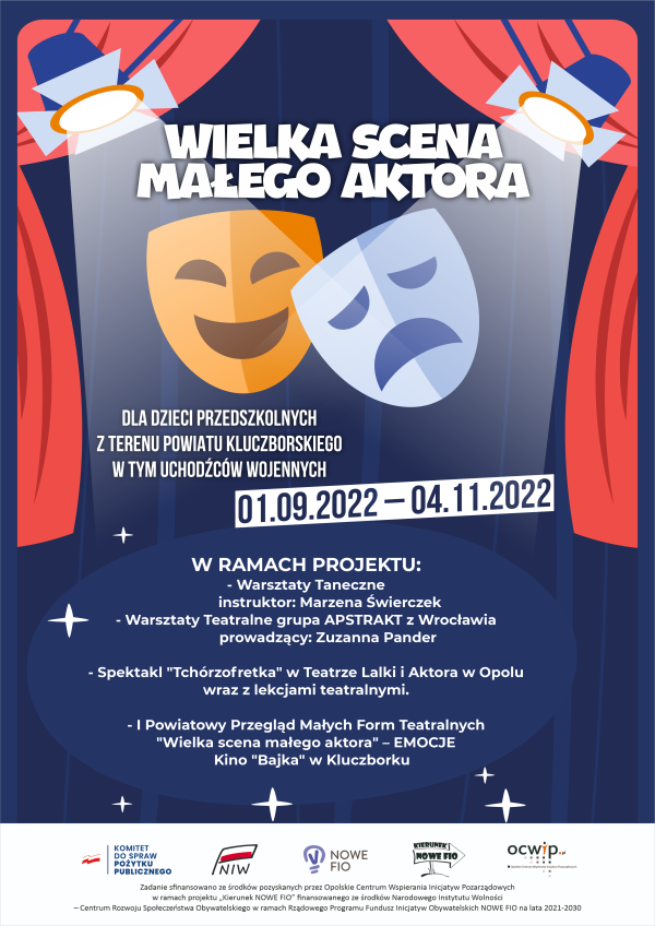 PROJEKT DLA NAJMŁODSZYCH „WIELKA SCENA MAŁEGO AKTORA”