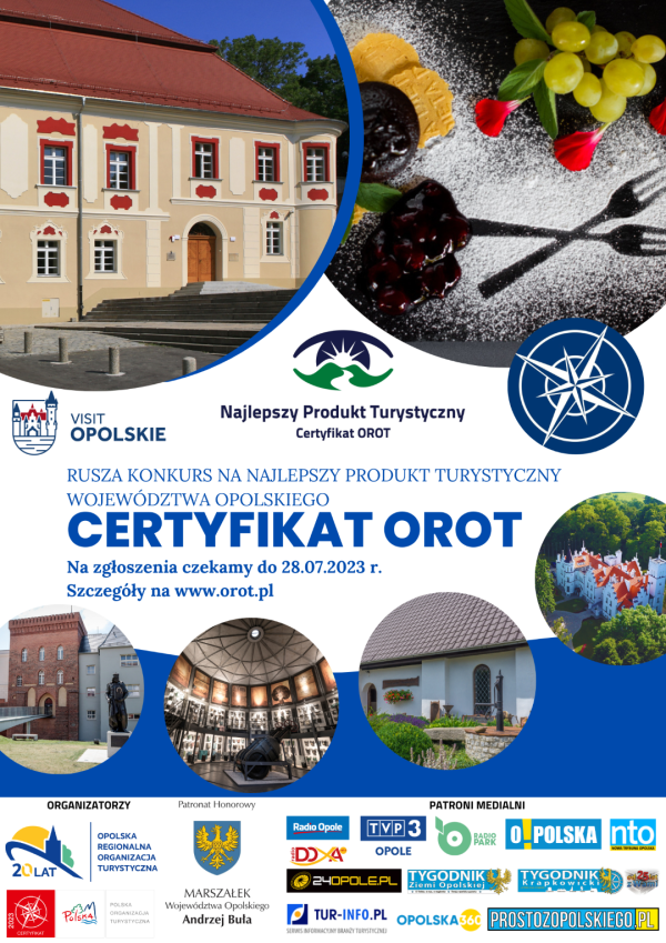 Najlepszy Produkt Turystyczny Województwa Opolskiego – Certyfikat OROT 2023.