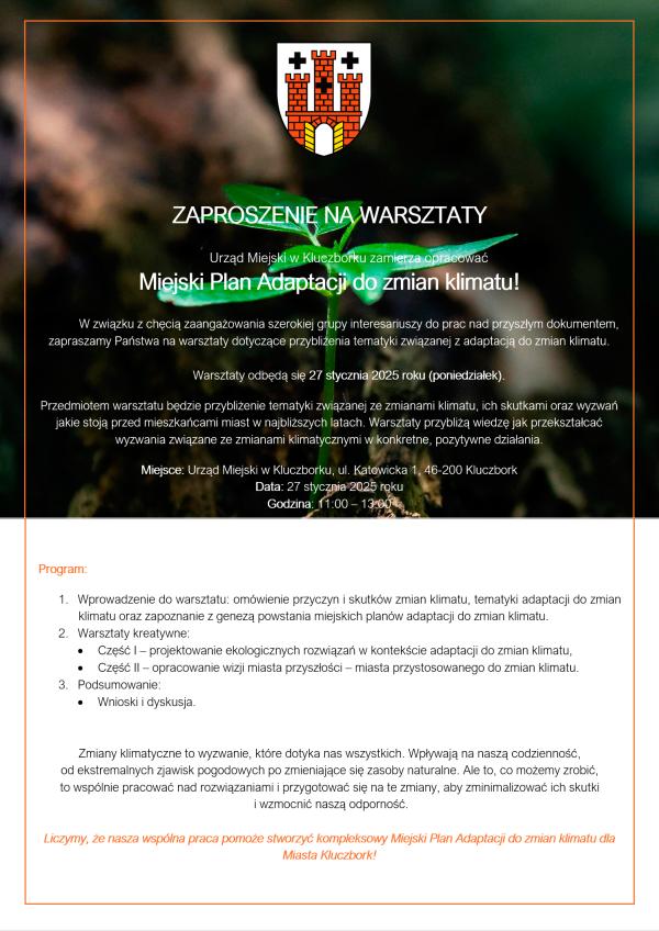 Miejski Plan Adaptacji do zmian klimatu - warsztaty