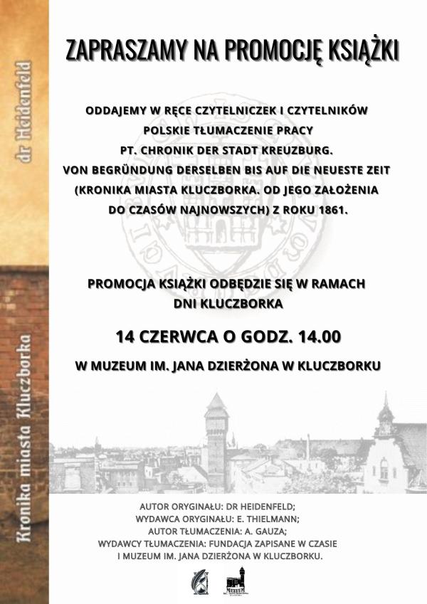 Promocja książki „Kronika miasta Kluczborka” już 14 czerwca w Muzeum im. Jana Dzierżona